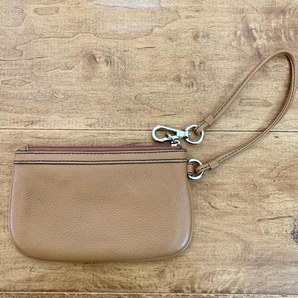 Calvin Klein Tan Pebbled Wristlet (EUC) - Picture 2 of 5